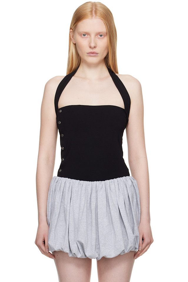 

Эксклюзивный черный топ с застежкой Ssense Belle, черный