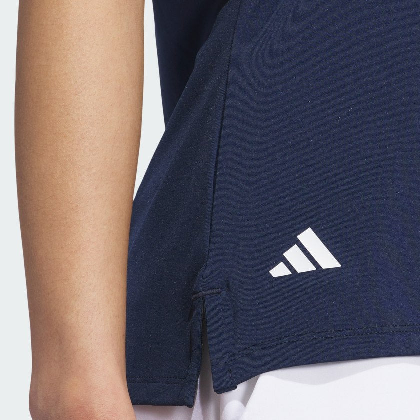 Женская поло-рубашка Adidas Ultimate365 с коротким рукавом, однотонная, collegiate navy — фото 4