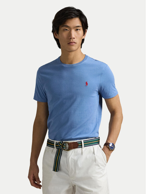 

Облегающая футболка 710671438408 Polo Ralph Lauren, синий