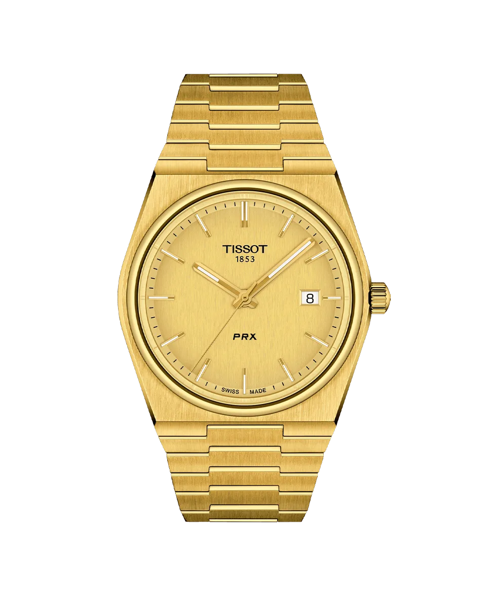 

Мужские часы коллекции PRX из стали Tissot, золото