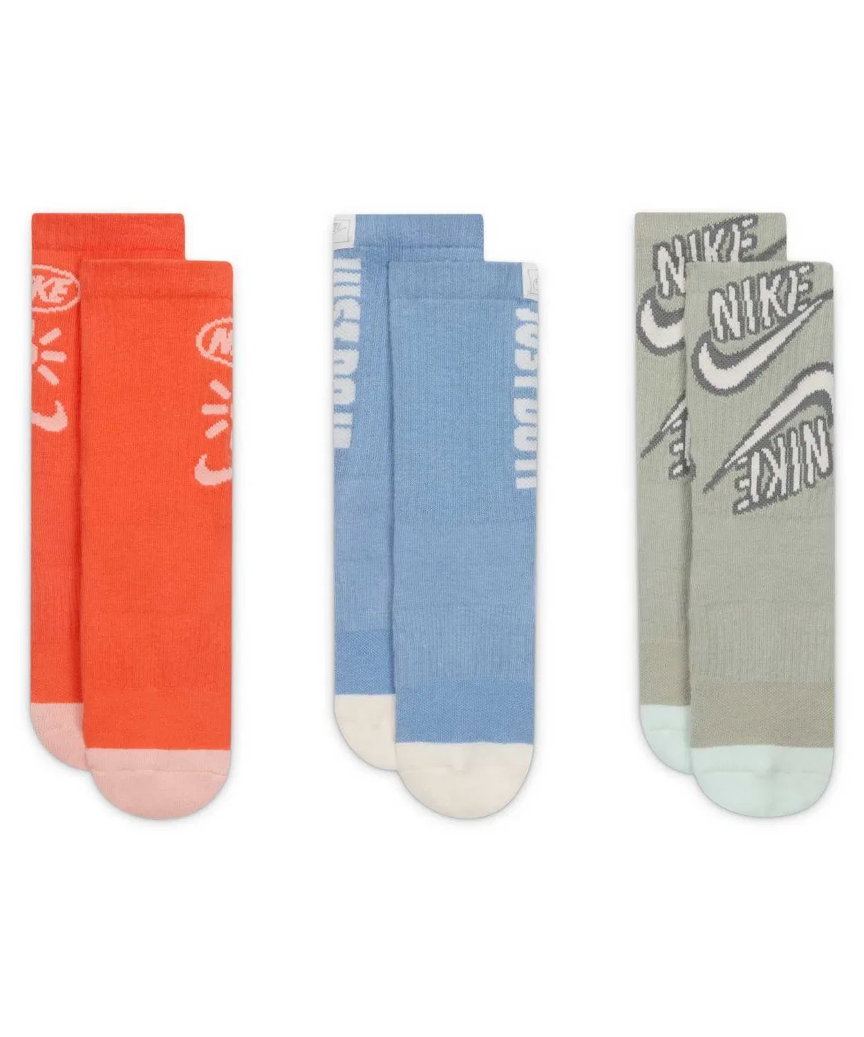 Носки Nike Everyday Plus Kids Cushioned Crew 3 пары, мультицвет — фото 2
