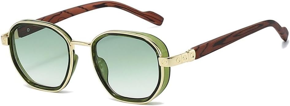 

Модные квадратные солнцезащитные очки для женщин, защита от УФ-излучения UV400, ретро-металлические, трендовые градиентные солнцезащитные очки для мужчин SKFGNX, Golden Green