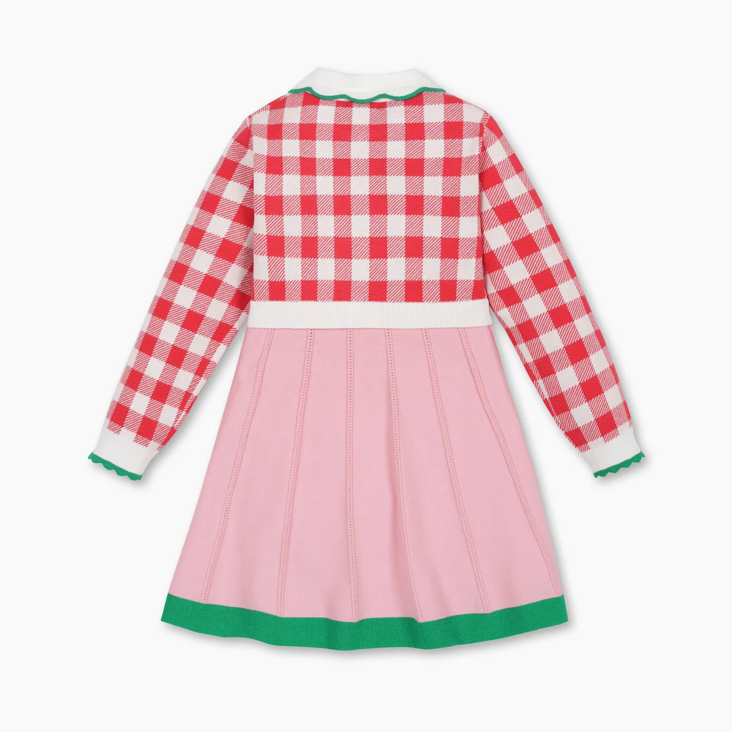 Детское красное вязаное платье с ягодным принтом от Benetton Kids — фото 2