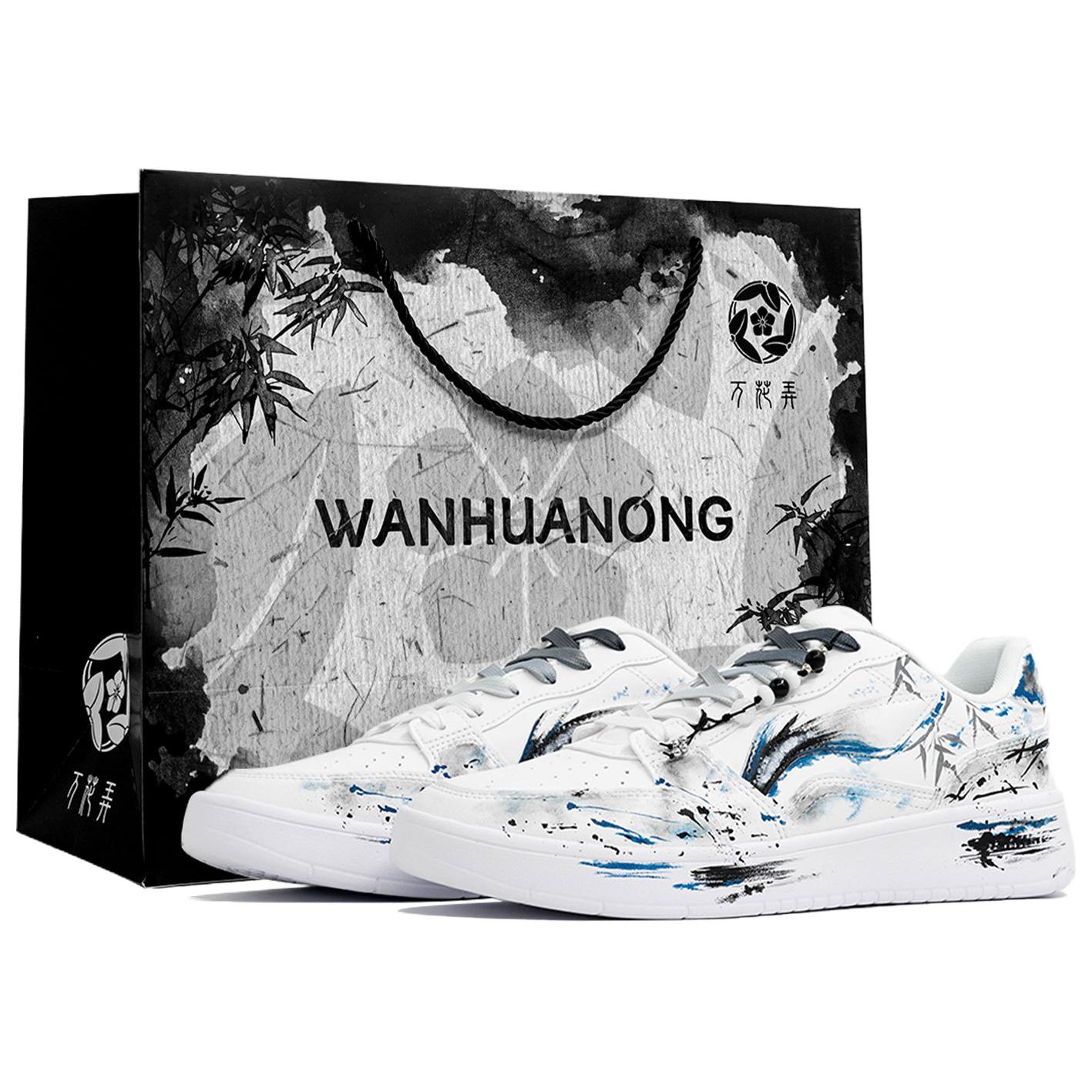 LINING Кеды для скейтбординга мужские low top износостойкие и легкие white blue — фото 3