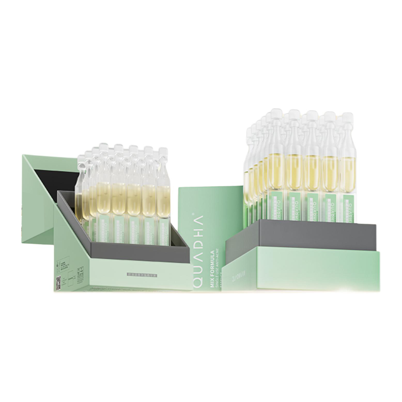 

Сыворотка с вторичным высвобождением unisex QuadHA, two-piece set: single-use essences liquid 1ml*30 pcs/box+single-use essences liquid 1ml*20 pcs/box