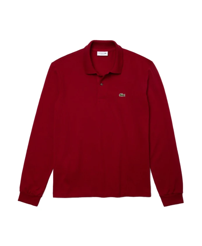 

Рубашка-Поло с ребристым воротником, бордового цвета. Lacoste, красный