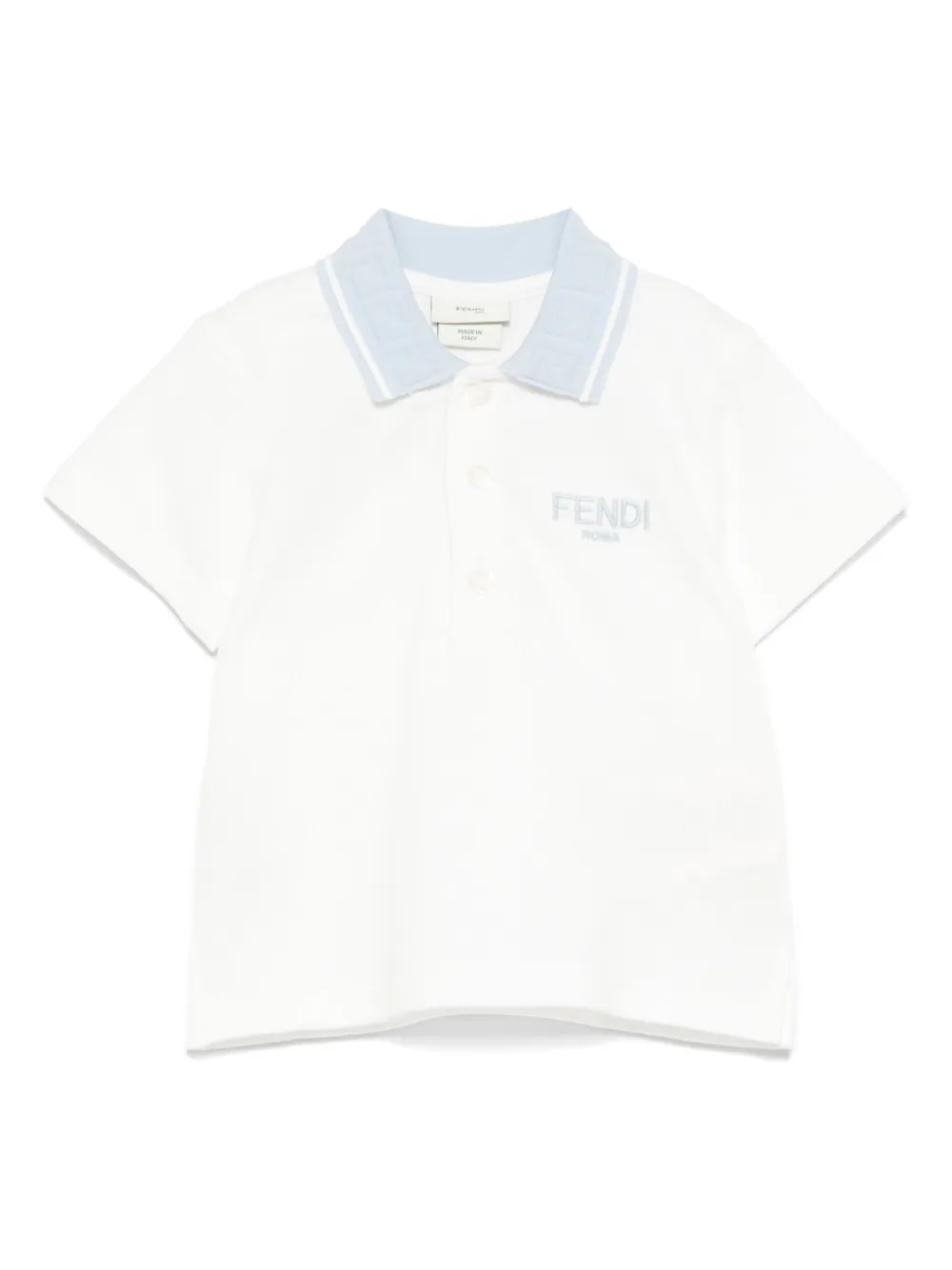 

Рубашка поло из ткани пике FENDI KIDS, белый