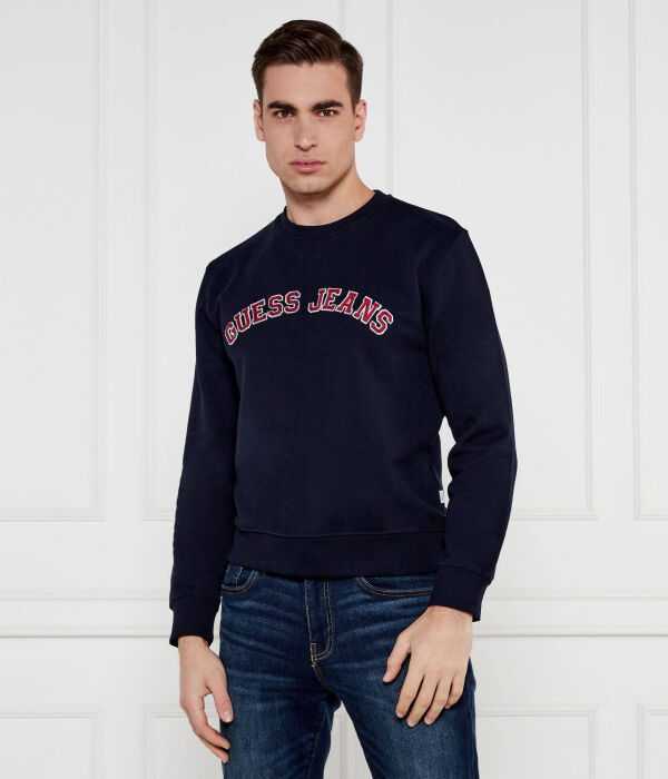 

Толстовка Guess Jeans Slim Fit с логотипом, синий / красный