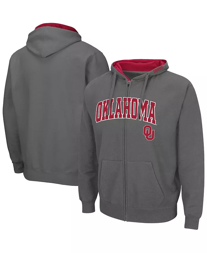 

Мужская толстовка с молнией Oklahoma Sooners Arch & Team Logo 3.0 Colosseum, серый