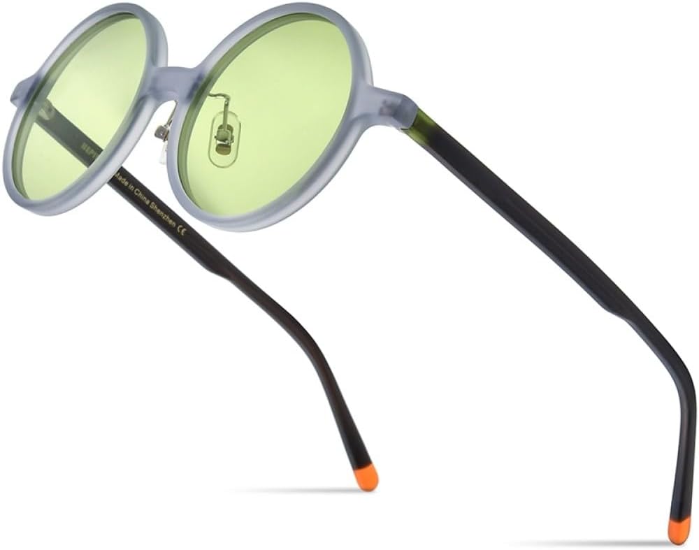 

Солнцезащитные очки MUTYNE из матового ацетата, мужские, в стиле ретро, ​​винтаж, круглые, с защитой от УФ-излучения UV400, женские солнцезащитные очки, Matte Gray Green