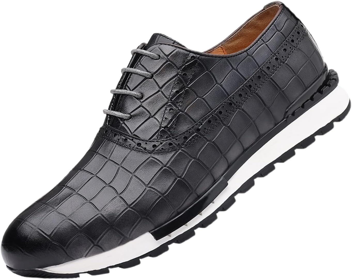 

Мужские повседневные кроссовки Santimon - кожаные оксфорды для бизнеса и прогулок, Дышащие, комфортные, легкие модные кроссовки для мужчин, серый