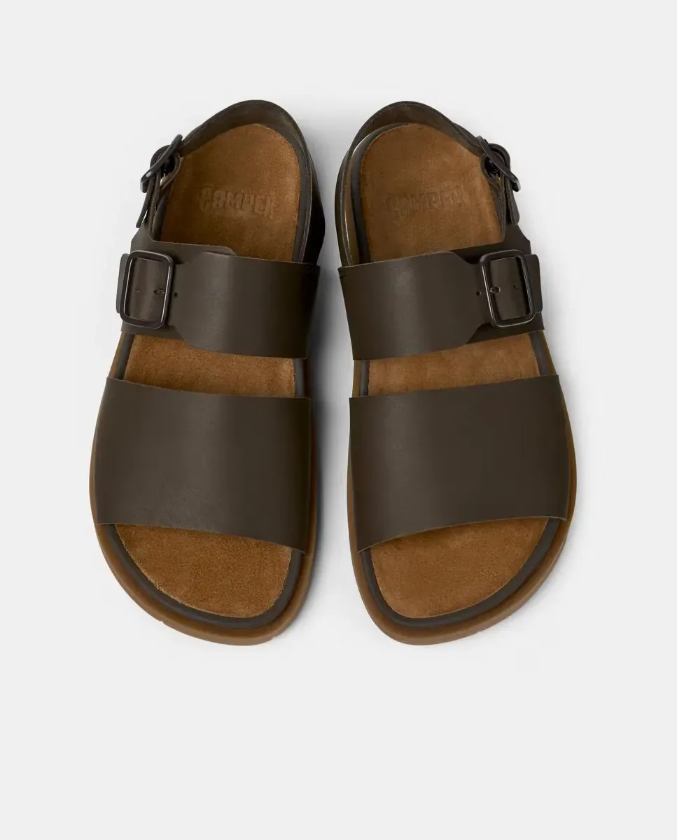 Мужские кожаные сандалии Lluc Sandal Camper, темно-коричневый — фото 3