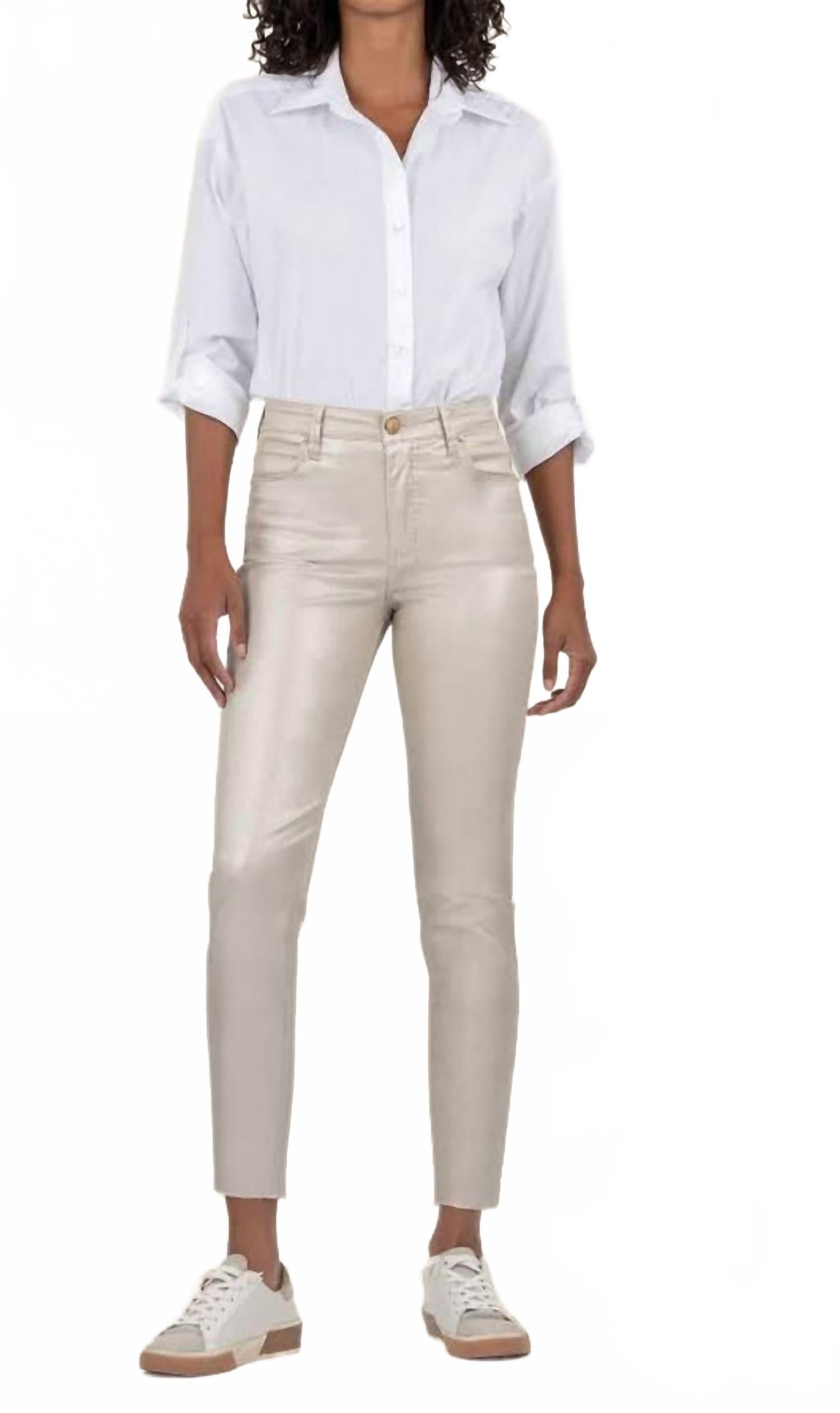 

Шарлиз Узкие джинсы с высокой посадкой в розовом золоте KUT FROM THE KLOTH