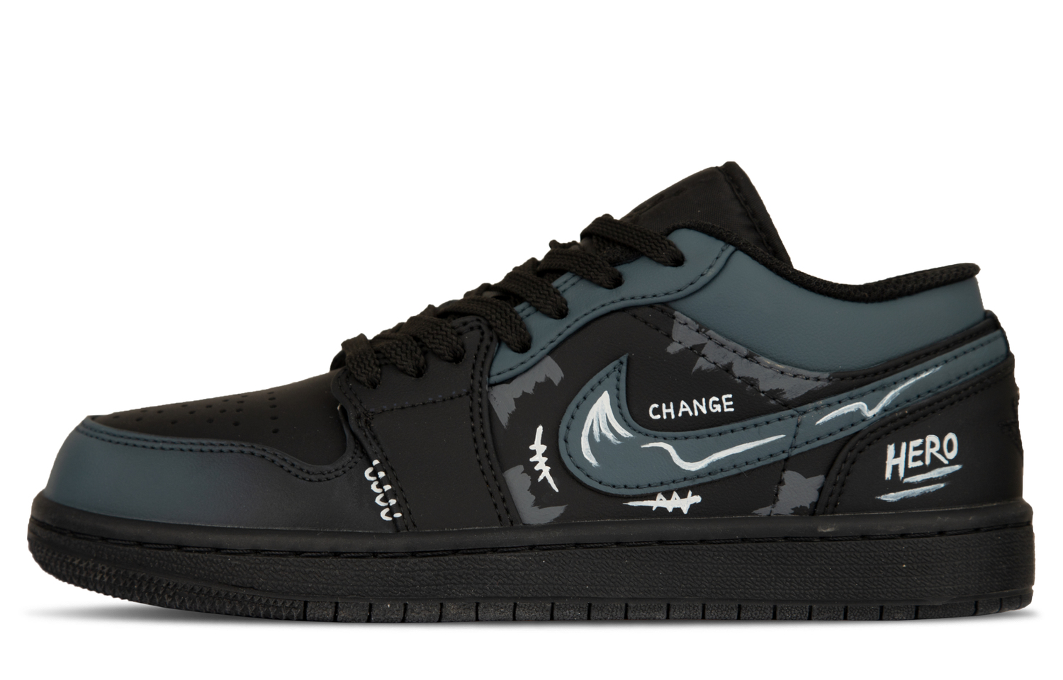 

Jordan Air 1 Fashion Cushioning Low top Vintage Basketball Shoes Unisex Black