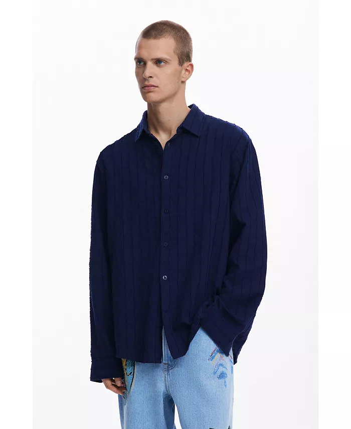 

Мужская рубашка с фактурной тканью Desigual, синий