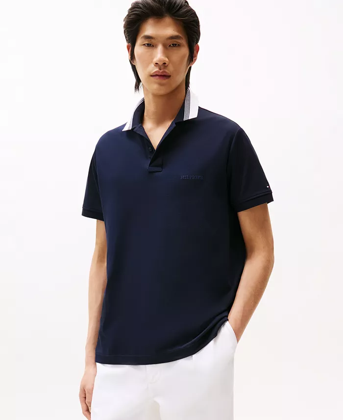 

Мужская рубашка с полосатым воротником Tommy Hilfiger, синий