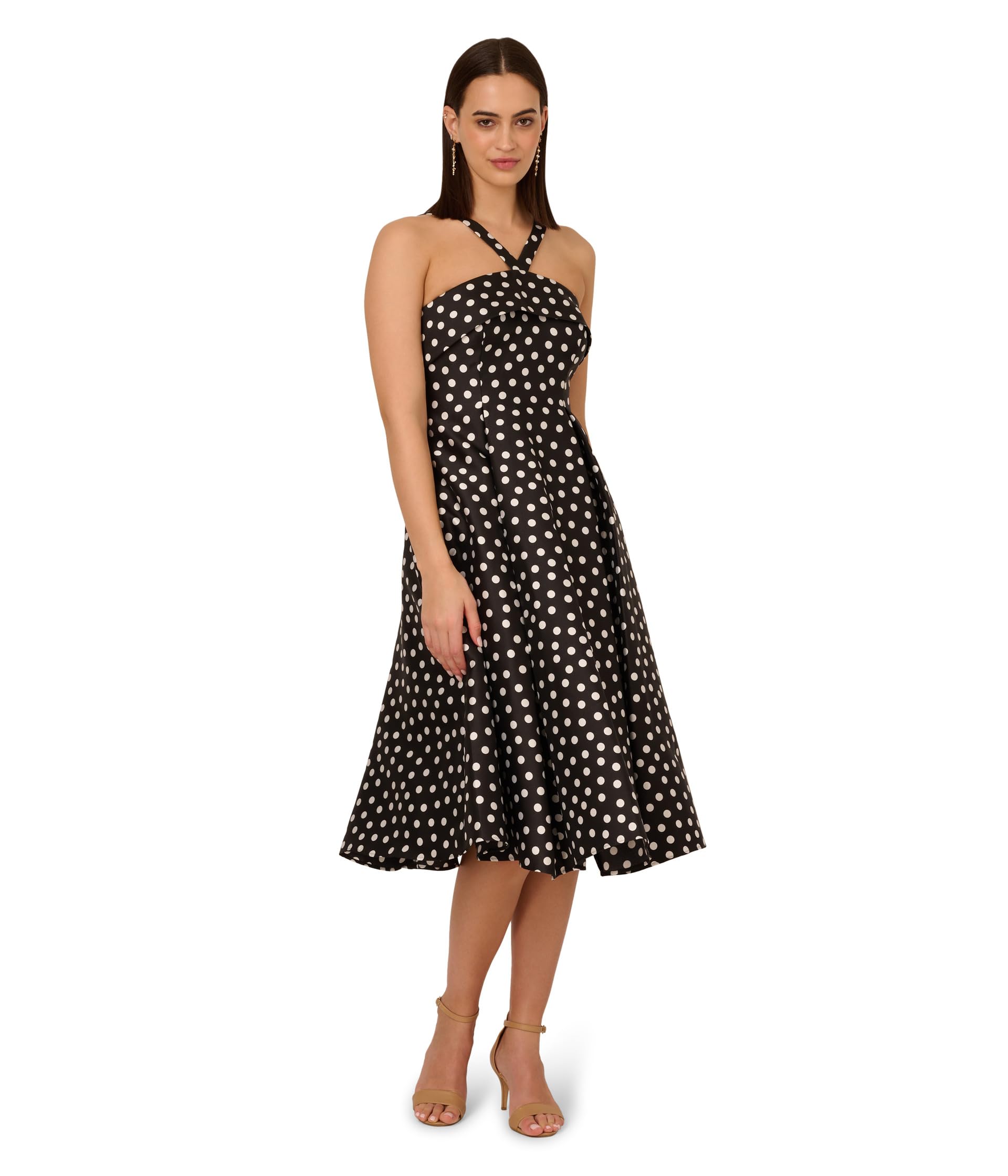 

Платье Adrianna Papell Polkadot Fit-and-Flare, цвет Black/Ivory