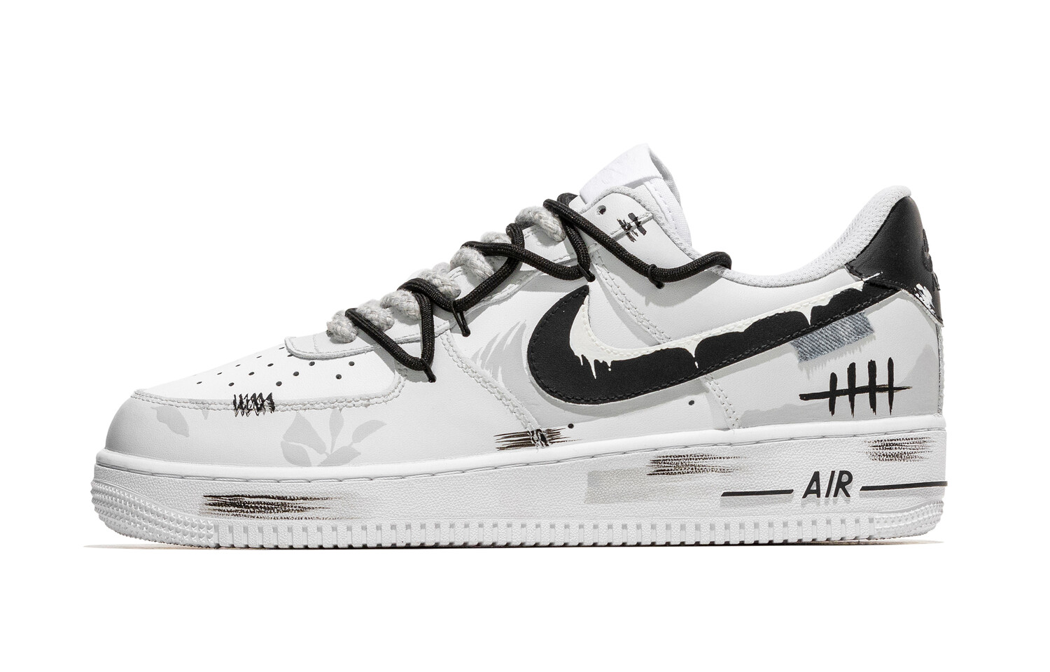 

Кроссовки Nike Air Force 1 Skateboarding Shoes Women's Low-top Grey/white/black, цвет Snow falls, clear happiness.