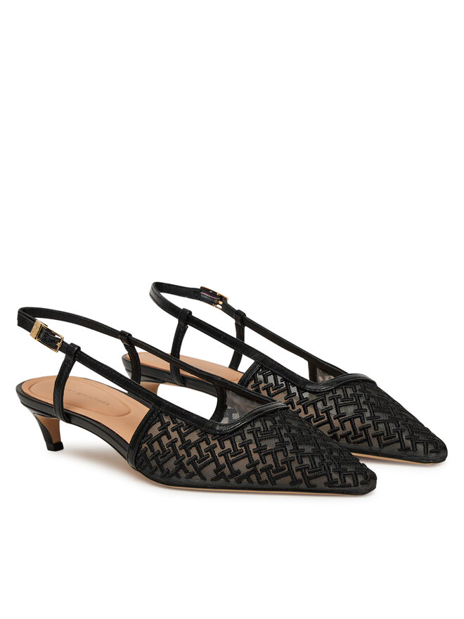 Сандалии Mono Squared Toe Kitten Slingb FW0FW08746 Tommy Hilfiger, черный — фото 2