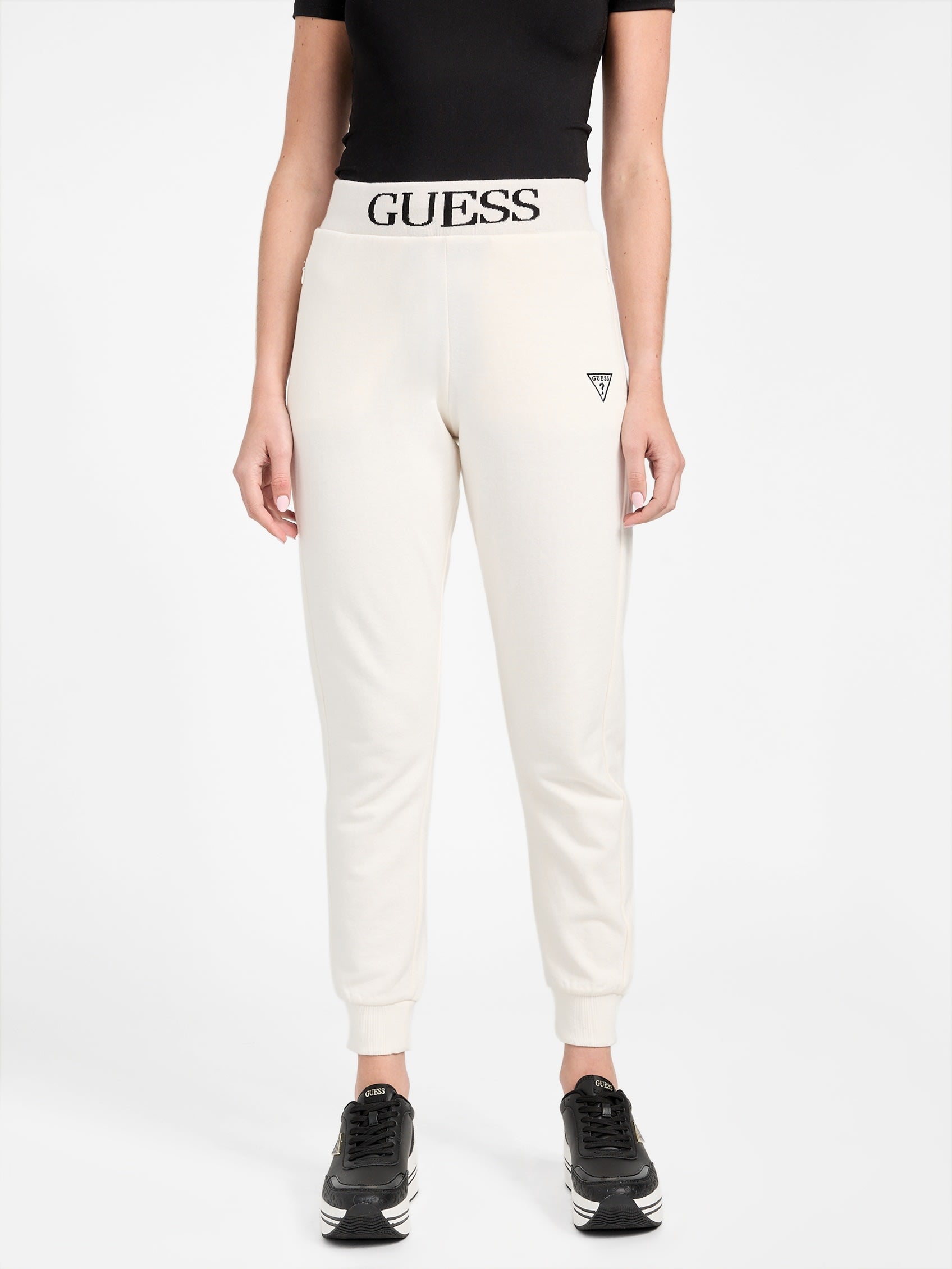 

Джоггеры с логотипом Alessia Guess Factory, цвет spirit white
