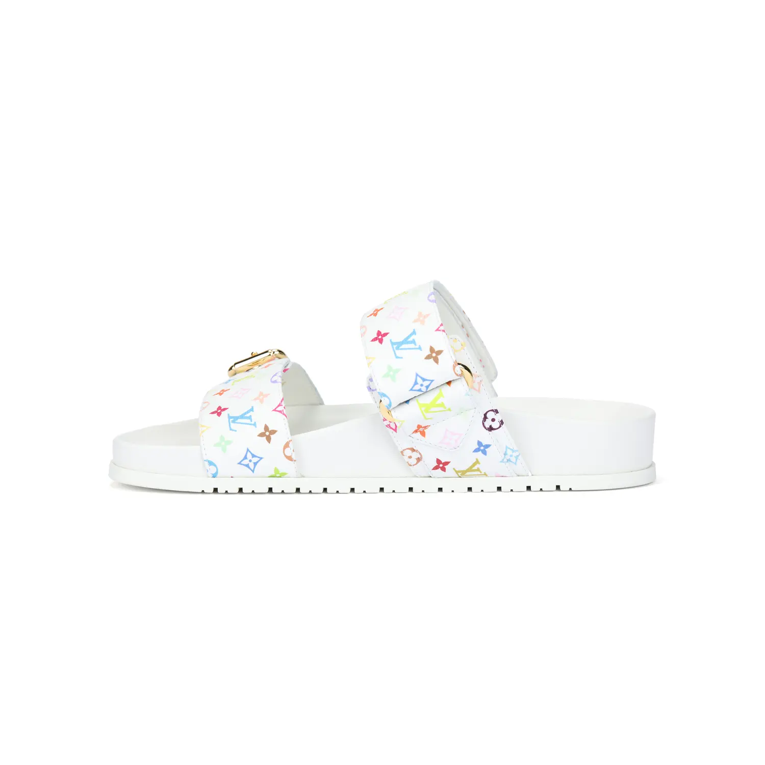 LOUIS VUITTON Сандалии Bom Dia Flat Comfort Mule Takashi Murakami White Women's