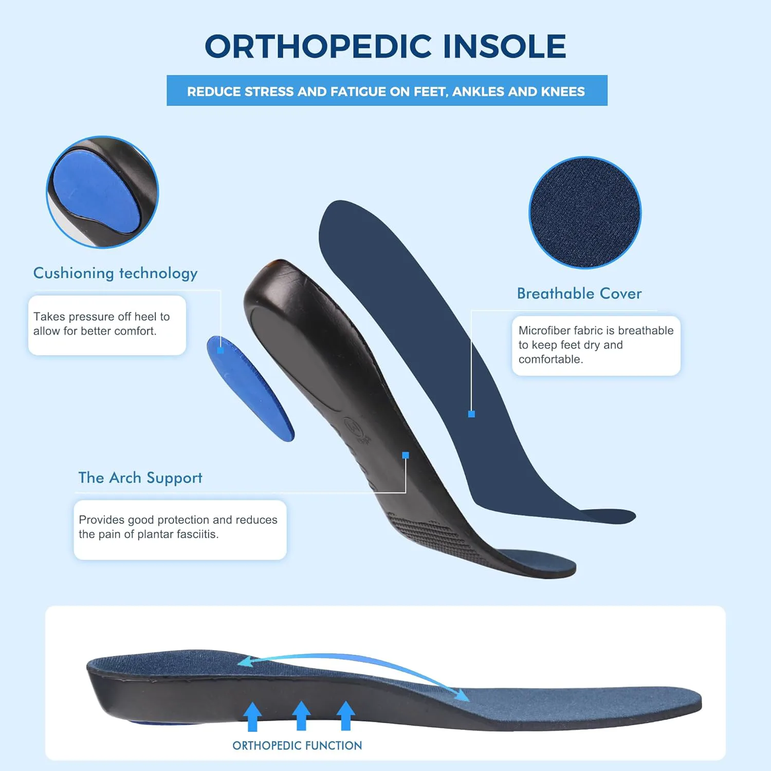 Ortho+rest Мужские Диабетические Ботинки для Ходьбы Обувь от Отеков для Опухших Ног С Поддержкой Ступни Ортопедические Кроссовки, черный — фото 2