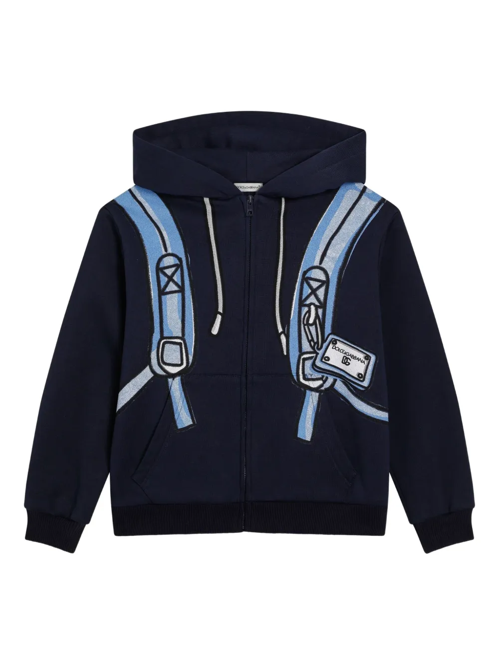 

Худи на молнии с принтом Dolce & Gabbana Kids, синий