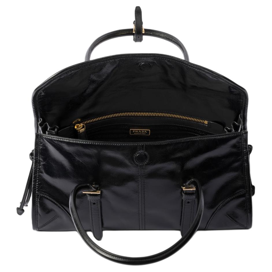 PRADA Кожаная сумка через плечо среднего размера для женщин, black — фото 4