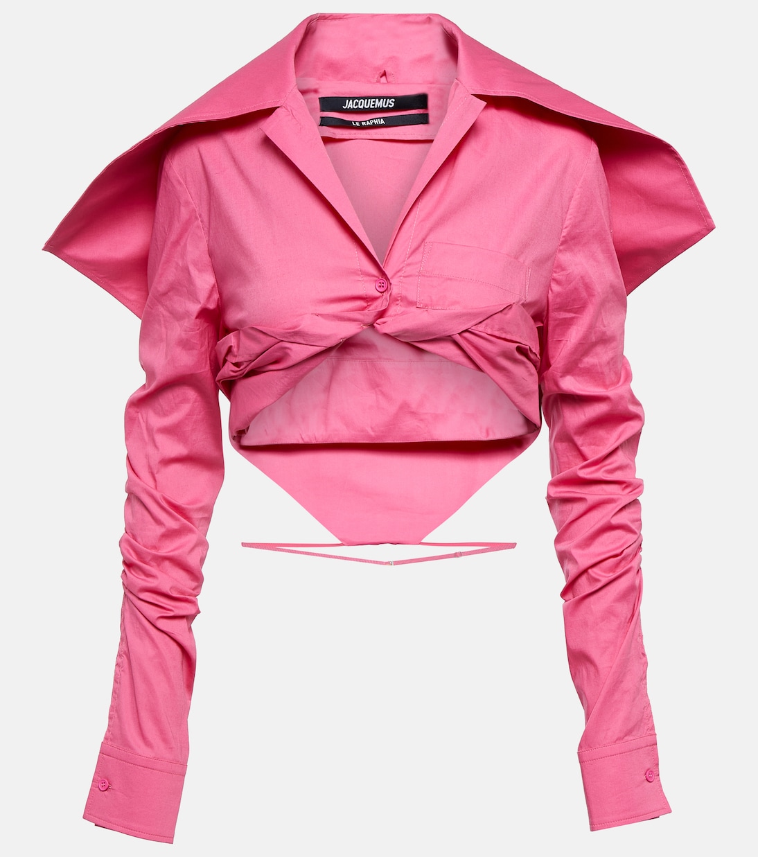 

Укороченная хлопковая рубашка La Chemise Meio Jacquemus, розовый