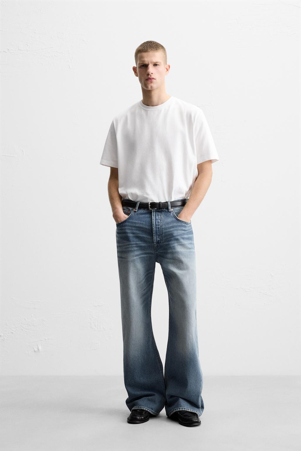 

Мешковатые джинсы расклешенного кроя ZARA, средне-синий