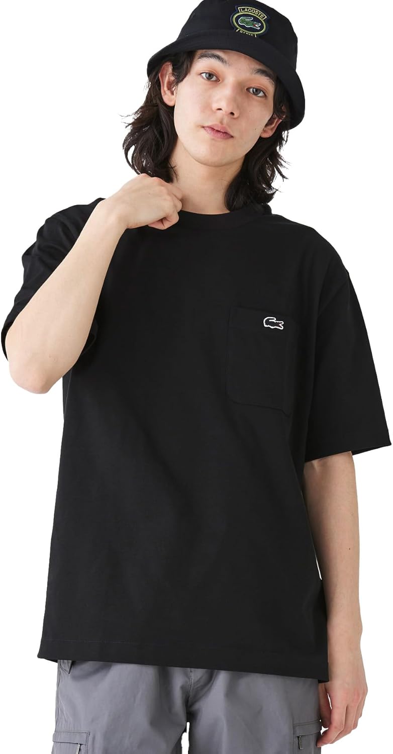 

Футболка LACOSTE Мужская футболка с коротким рукавом и изображением часов в контуре, черный