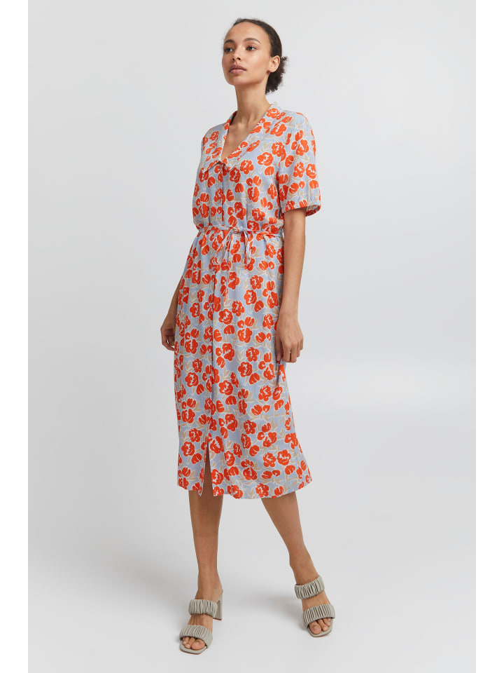 

Короткое платье ICHI Midikleid IHCEFALU DR3 - 20116411 Midikleid mit Muster, цвет hellrot