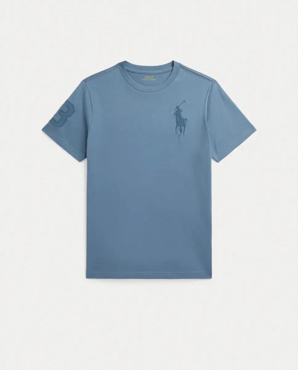 Унисекс-футболка с большим пони из хлопкового трикотажа Polo Ralph Lauren, индиго синий