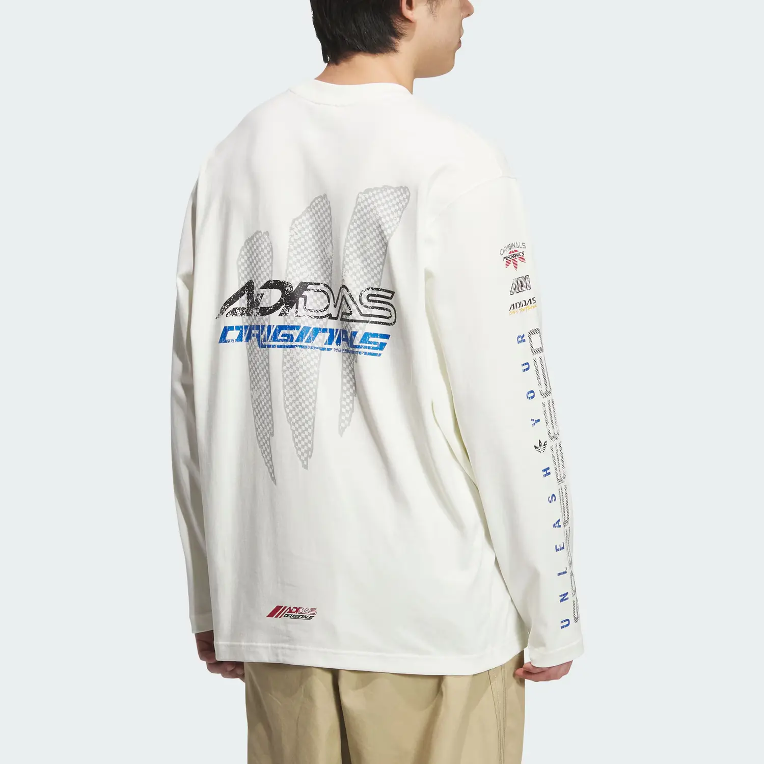 Лонгслив Adidas Originals Moto, белый — фото 3