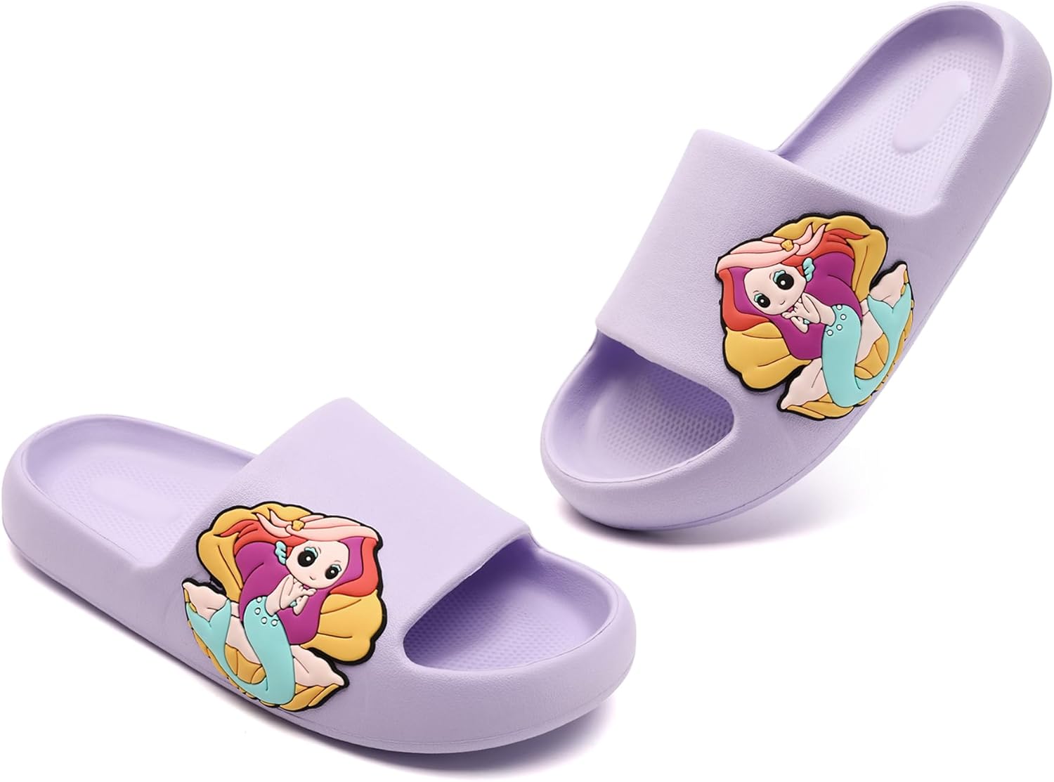

Детские слайдеры Guyarns Big Kids Cloud, нескользящие летние пляжные и бассейные сандалии для мальчиков и девочек, сандалии с мультяшным принтом для малышей, домашние и тапочки, фиолетовый