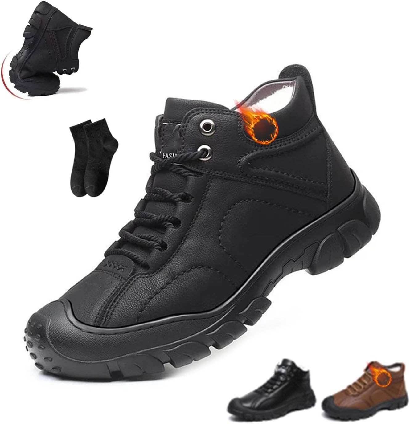 

Мужские коричневые кожаные повседневные ботинки на щиколотку NoworFewer