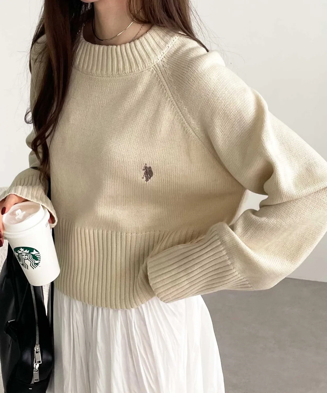 Джемпер короткий U.S. POLO ASSN. GeeRA коллаб, чёрный — фото 2