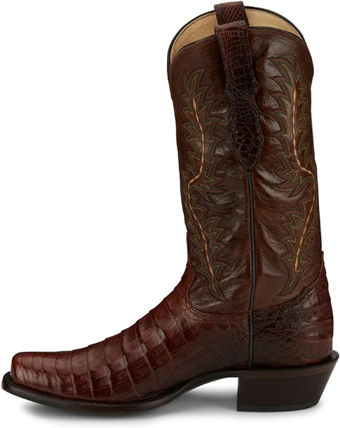 Мужские вестерн-бутсы Tony Lama Chasi Exotic Caiman с широким квадратным носком - Sp1012, Cognac — фото 3