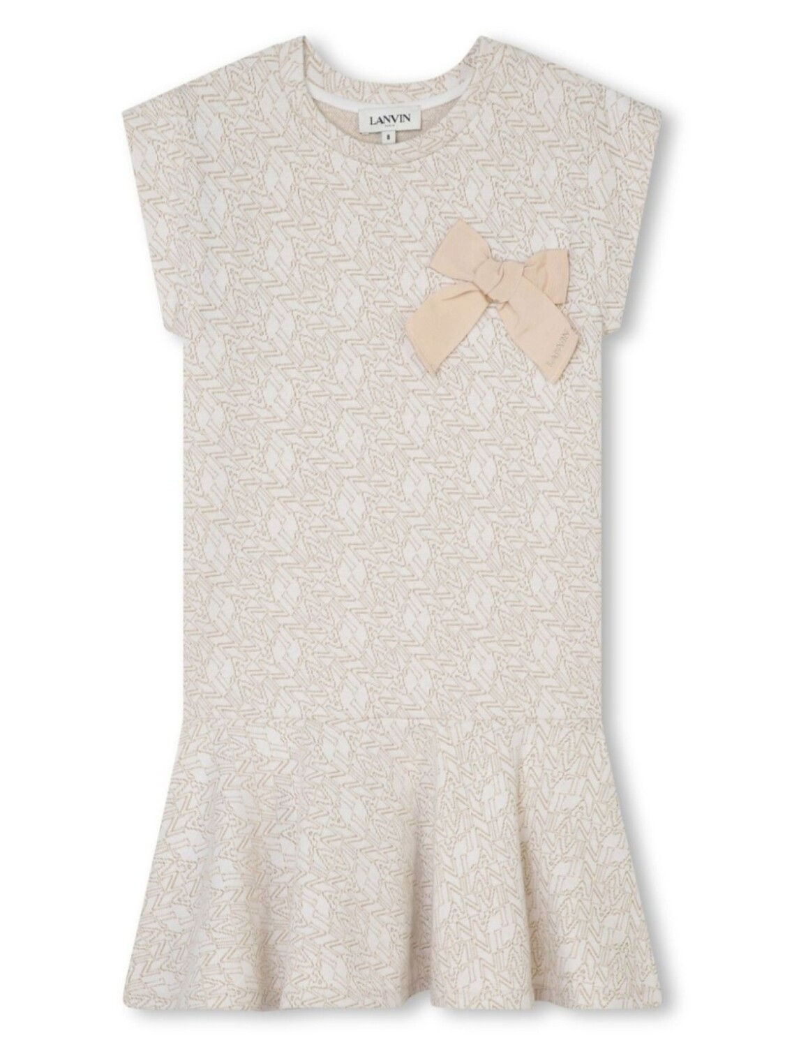 

Lanvin Enfant расклешенное платье с логотипом, нейтральный цвет