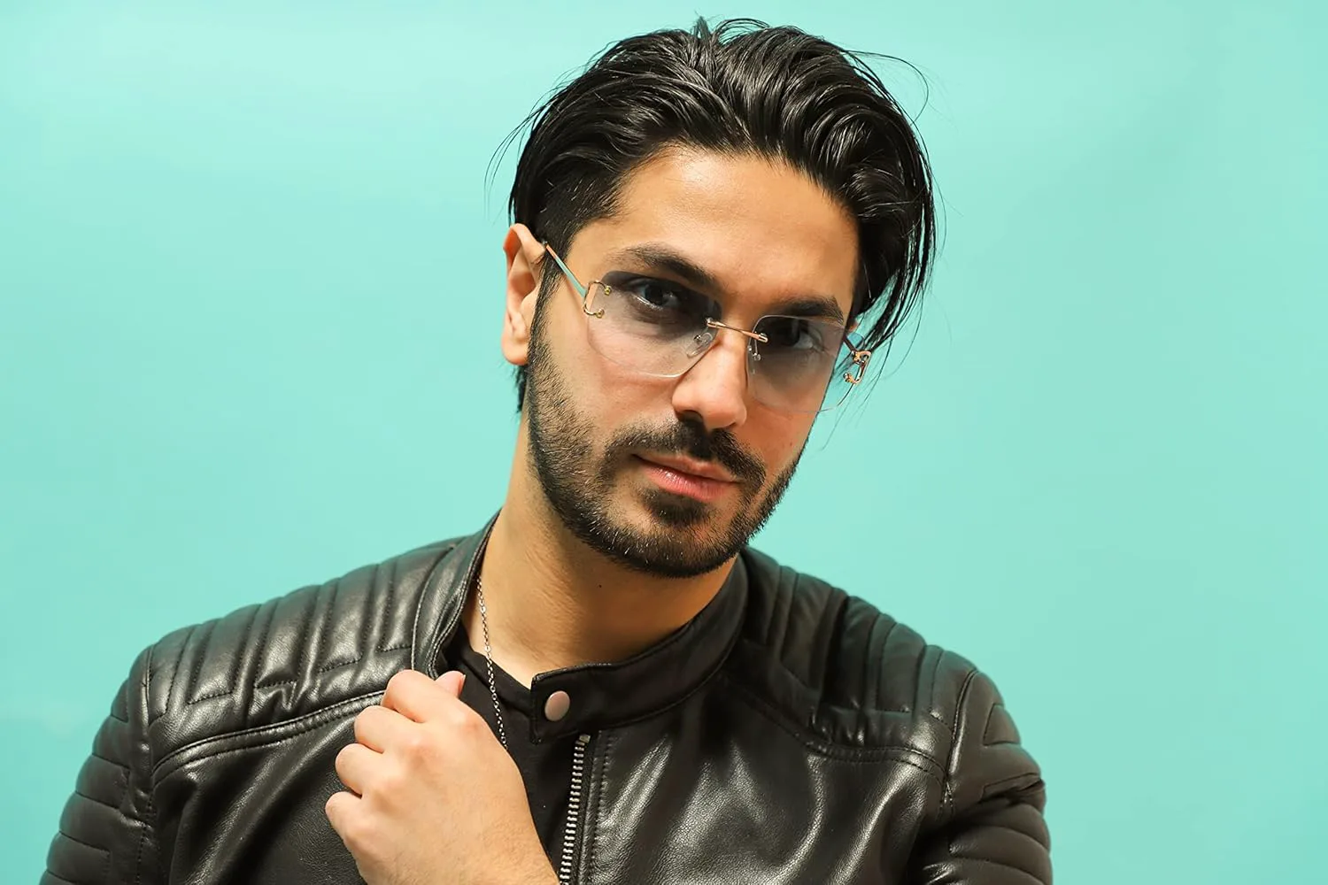 

FLAWLESS EYEWEAR Ретро прямоугольные солнцезащитные очки без оправы для женщин, тонированные линзы, золотистый металлический декор, модные винтажные очки-баффы, Blue