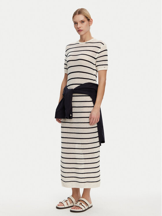 Летнее платье облегающего кроя Pointelle WW0WW44489 Tommy Hilfiger, бежевый — фото 2