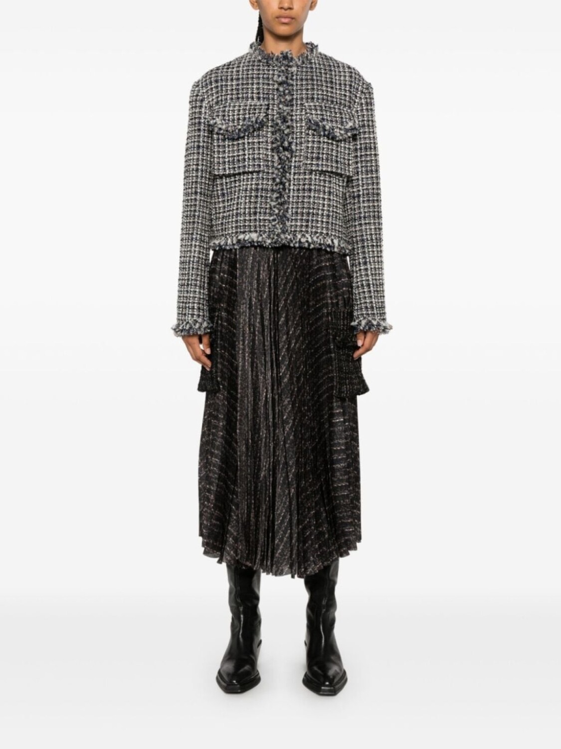 

Sacai юбка с абстрактным узором, черный