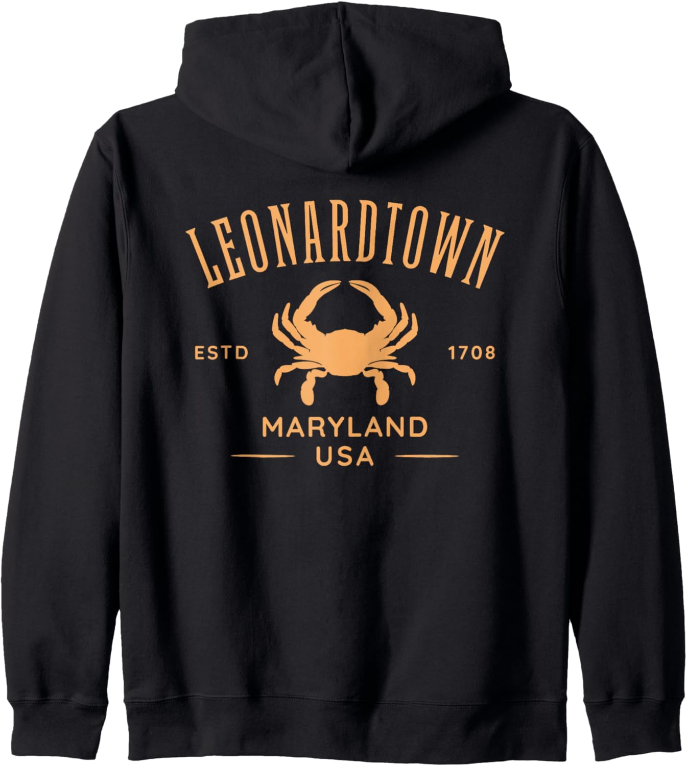 

Худи на молнии с дизайном «Краб» из Леонардтауна, штат Мэриленд Leonardtown Maryland Usa Designs And Souvenirs, черный