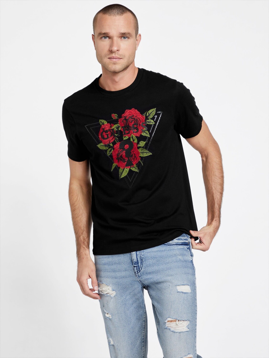 

Футболка с логотипом Eco Jarold Rose Guess Factory, черный