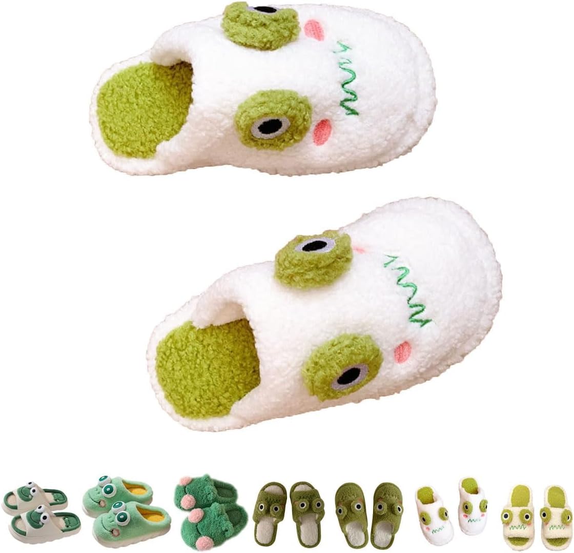

Тапочки StoneLiquid в виде лягушки, пушистые мультяшные тапочки-лягушки, милые тапочки в виде животных, домашние тапочки-лягушки для женщин и мужчин, G