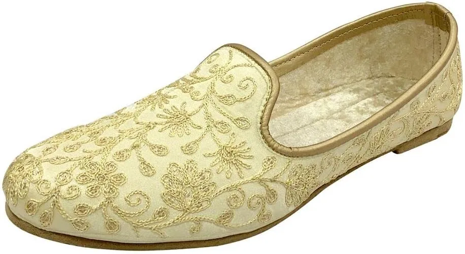 Туфли Stop n Style Jutti Sherwani Shoes for Men Indian Wedding Handmade Ethnic Mojari Punjabi Juti, Cream