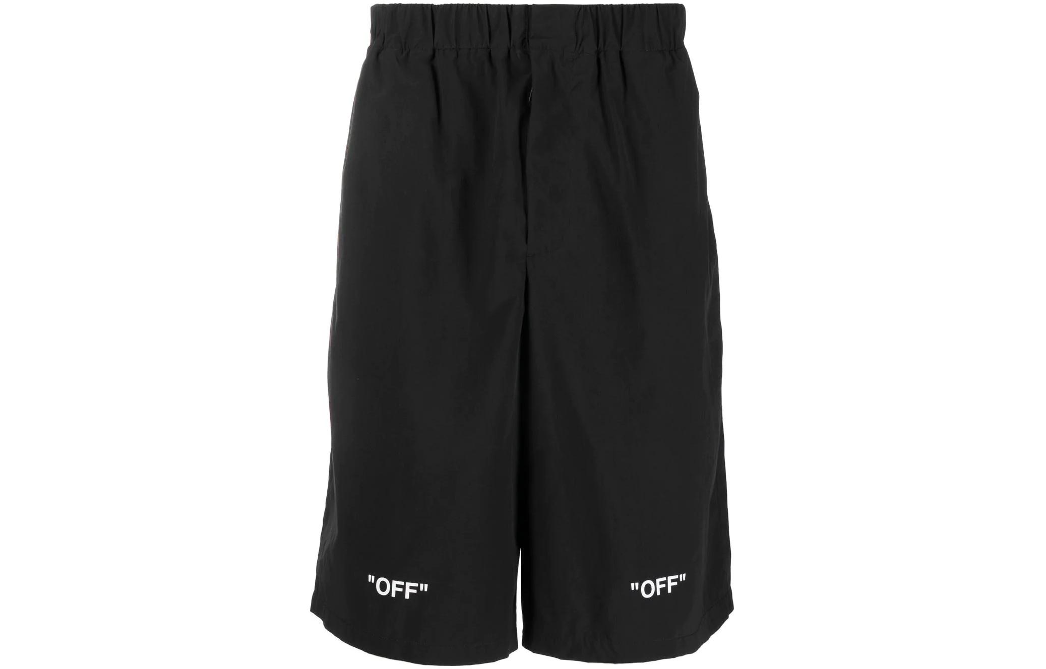 

Шорты хлопковые с принтом логотипа OFF-WHITE, черные