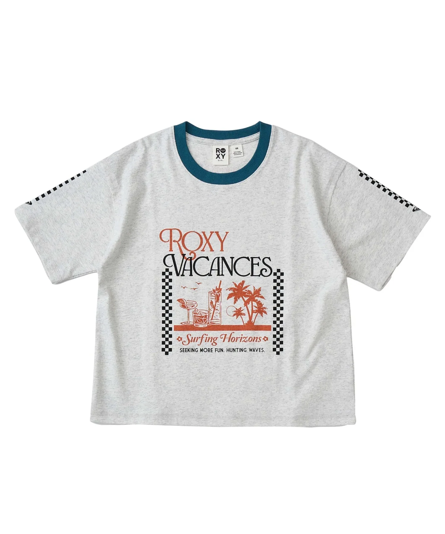 Детская футболка с рукавами кап Roxy MINI SEEKING MORE FU серый
