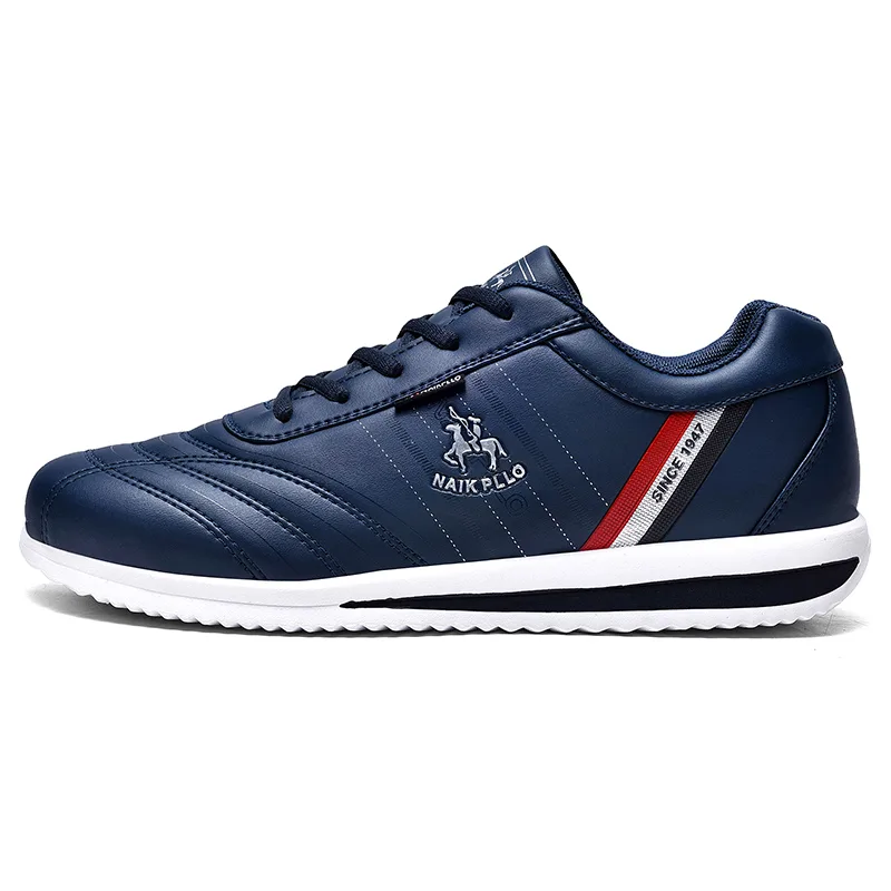 Кроссовки casual на низком ходу из искусственной кожи, нескользящие и устойчивые к истиранию NAIKPLLO, темно-синий