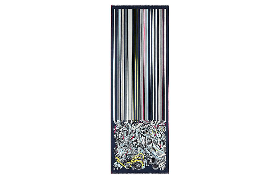 

HERMES Шёлковый шарф мужской разноцветный, Multicolor